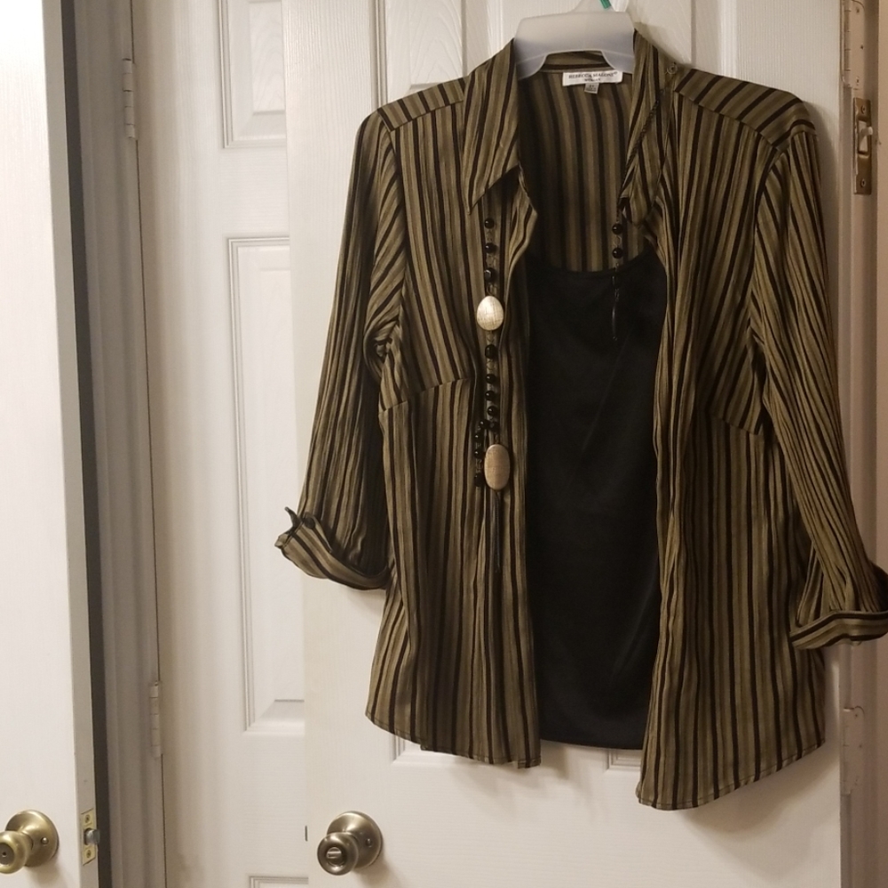 Striped blouse and camisole set